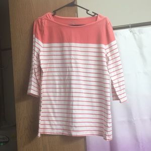 Merona pink 3/4 sleeve striped top